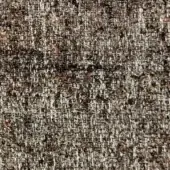 Woven fabric sample, gray and brown, dense irregular weave with vertical pattern and horizontal seam, matte texture.